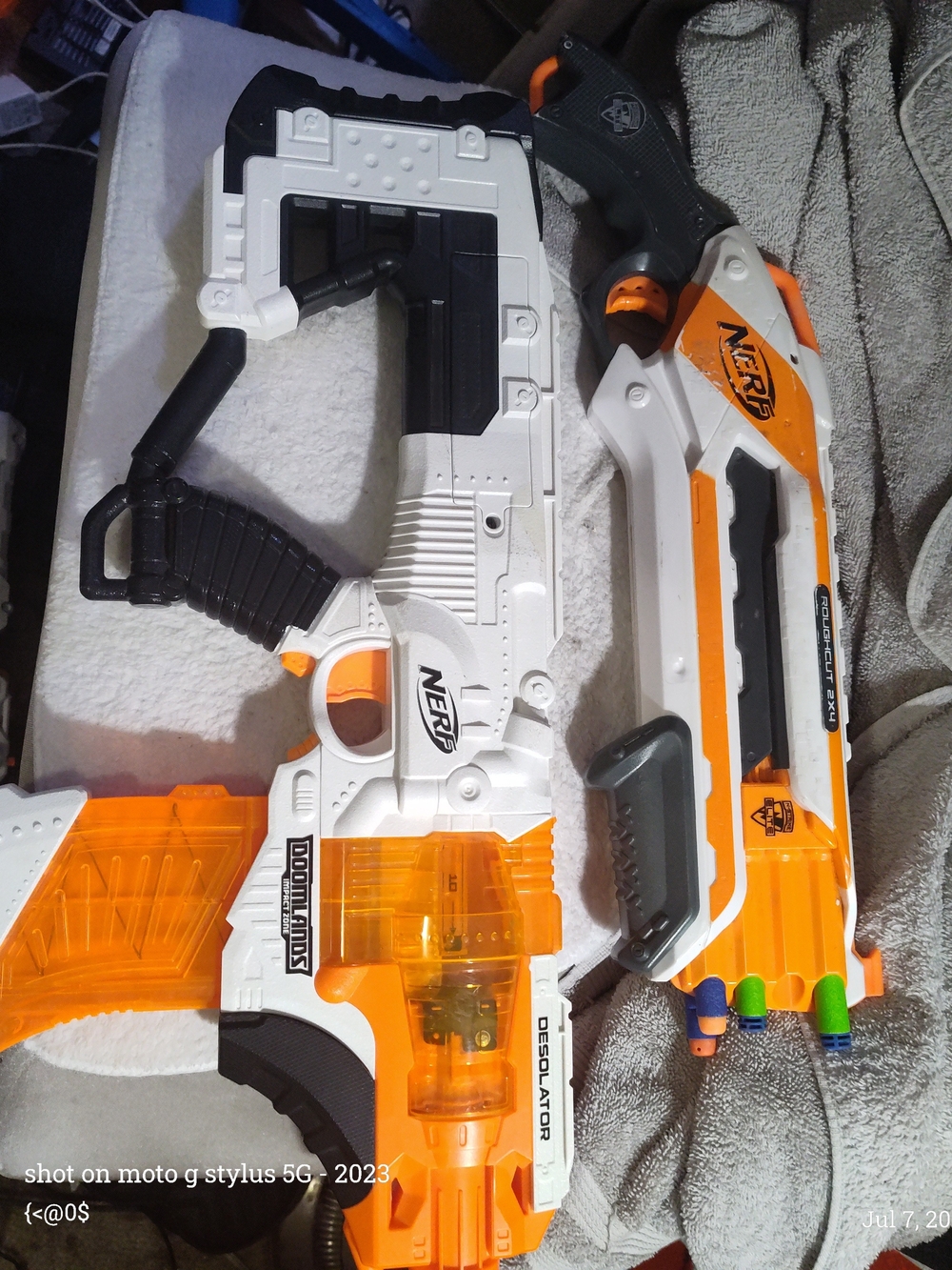 Nerf White Black and Orange Dual Foam Blaster Set